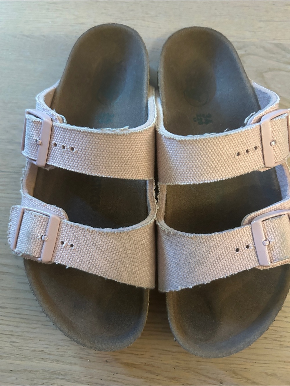 Birkenstock Kids Two-Strap Slide Sandals in Pale Pink